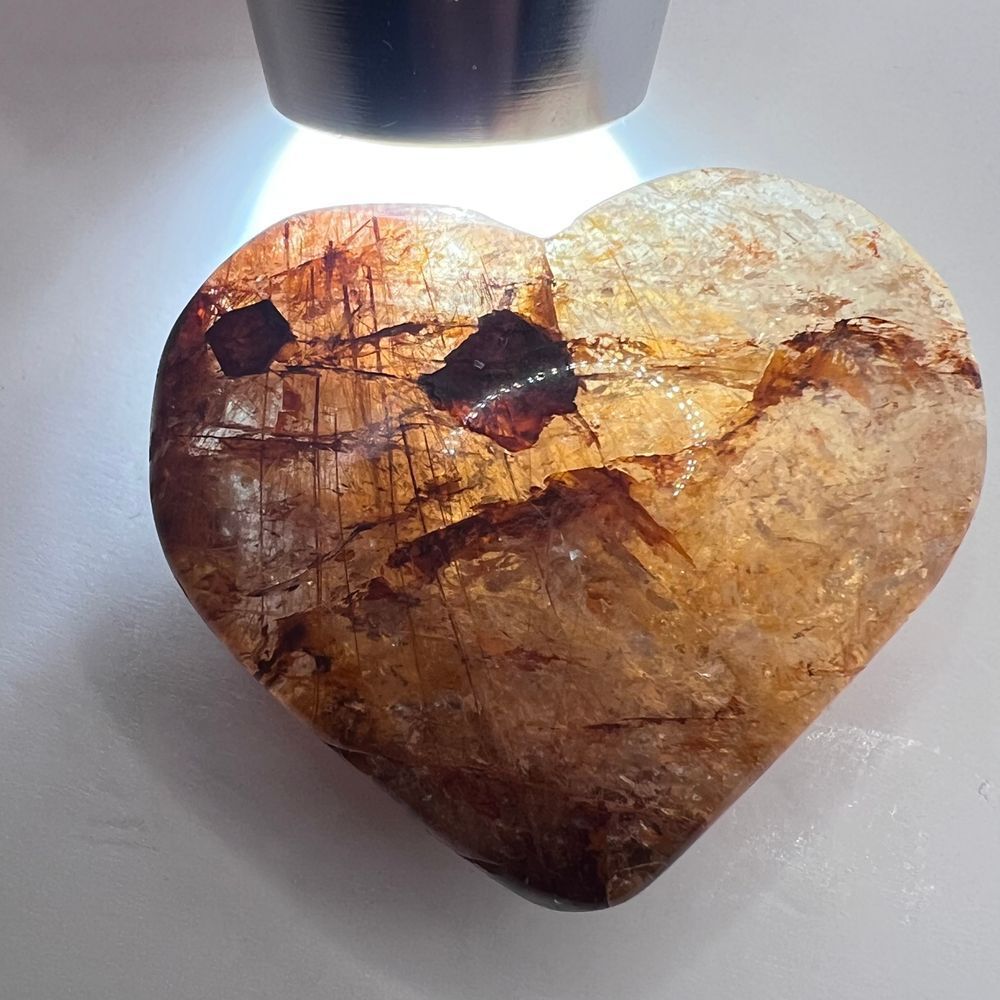 Golden Rutilated Clear Quartz Heart - Picture 10 of 16